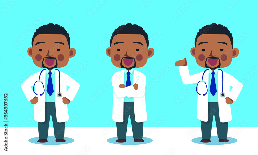Doctor D with 3 poses give information Set A (without line stroke) Doctor D with 3 poses give information Set A (without line stroke)