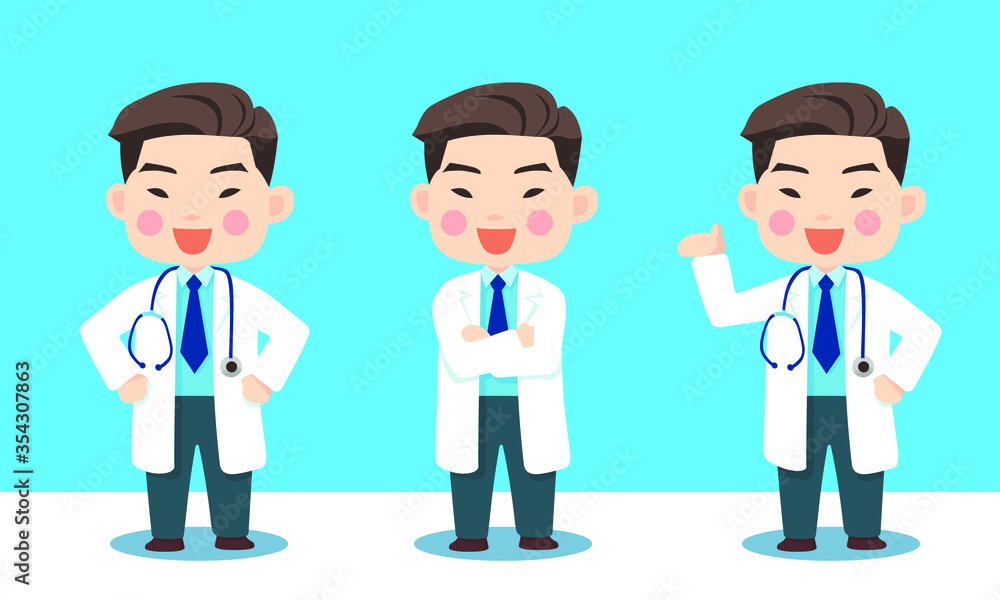 Doctor E with 3 poses give information Set A (without line stroke)
Doctor E with 3 poses give information Set A (without line stroke)