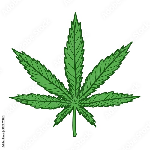 Marijuana leaf drawing
