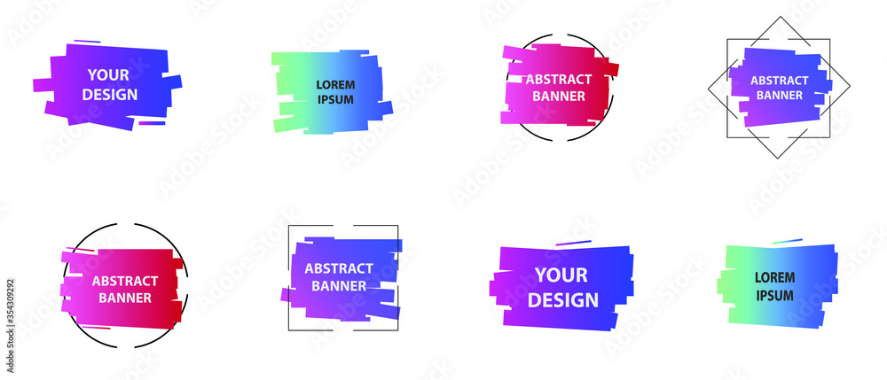 Set of covers design templates with vibrant gradient background. Modern trendy poster with geometric shapes Set of covers design templates with vibrant gradient background. Modern trendy poster with geometric shapes