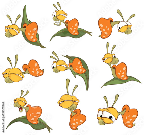 Vector Illustration of a Cute Cartoon Character Snail for you Design and Computer Game