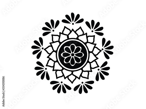 Mandala design concept of Alpona or Rangoli Design - Vector Art