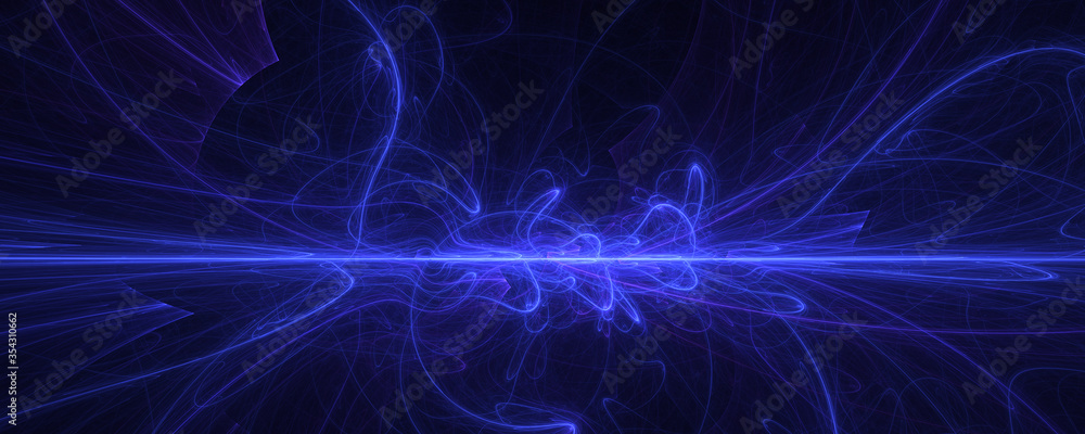 Bright blue irregular lines on the horizon Bright blue irregular lines on the horizon