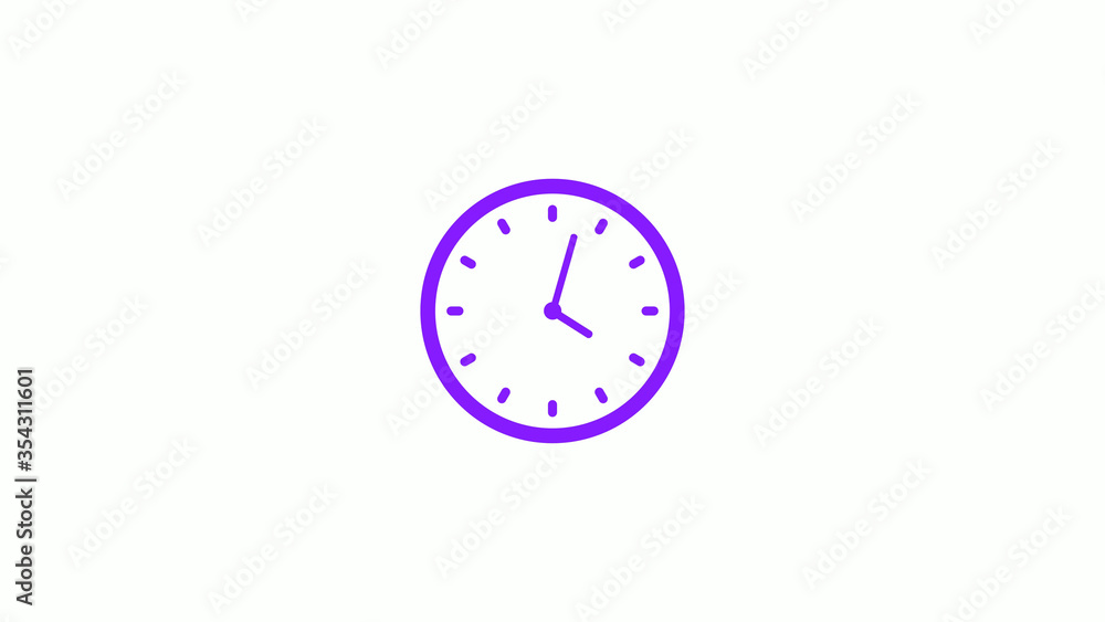 Amazing purple color clock isolated on white background Amazing purple color clock isolated on white background