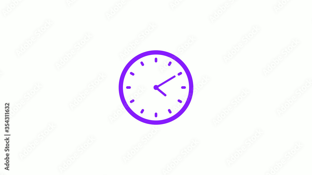 Amazing purple color clock isolated on white background Amazing purple color clock isolated on white background