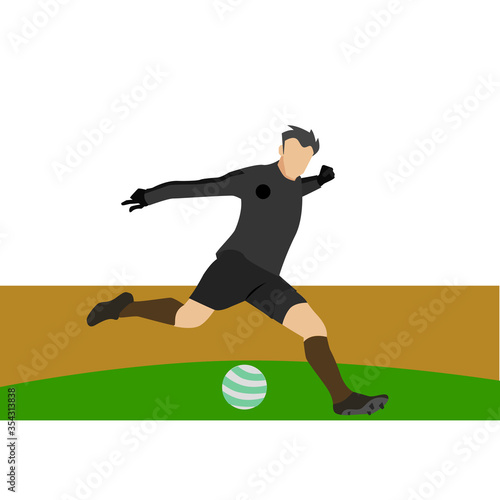 soccer player kicking ball