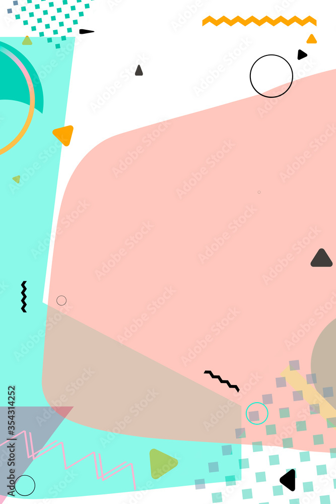 Memphis style design, abstract geometric shapes with pastel color palette. Memphis style design, abstract geometric shapes with pastel color palette.