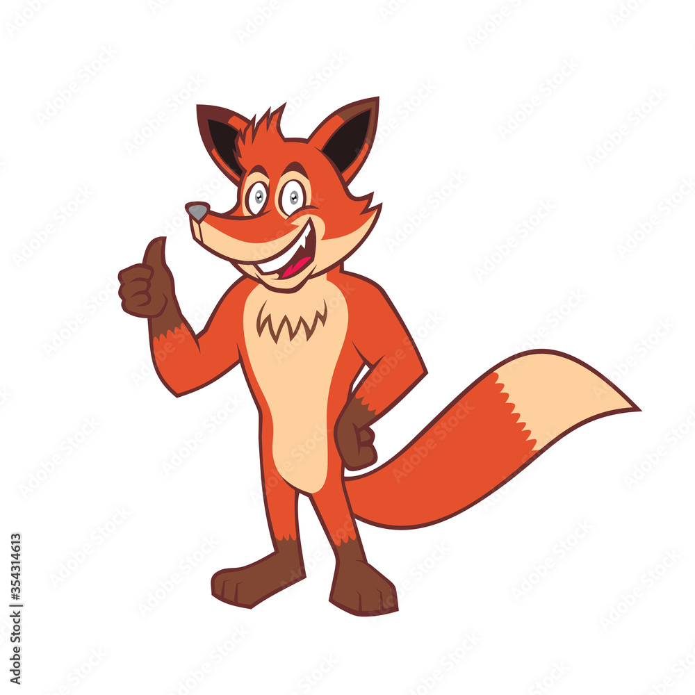 Cute fox cartoon. 