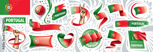 Vector set of the national flag of Portugal in various creative designs