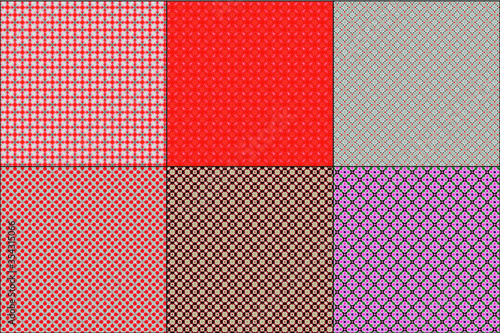 Hintergrundmuster Rottöne00001,Vektor, kaleidoskopisch, mit Blumen, Herzen, Punkten, Orangen, Poster und Cover