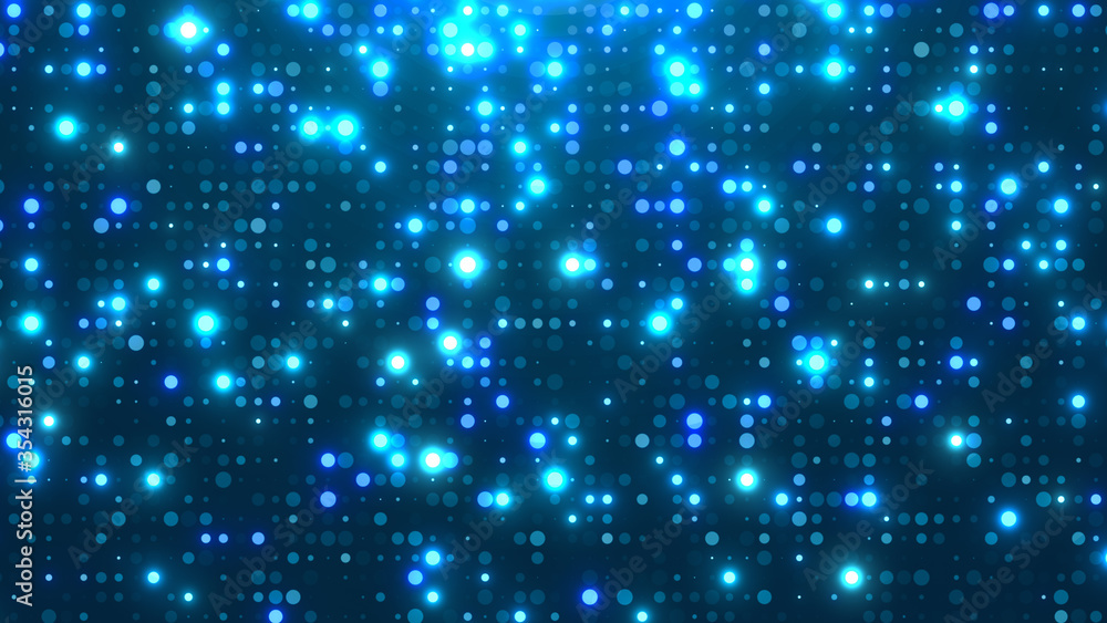 Fototapeta premium Dot white blue pattern screen led light gradient texture background. Abstract technology big data digital background. 3d rendering.
