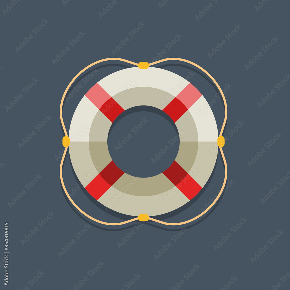 Lifebuoy vector icon on a dark background Lifebuoy vector icon on a dark background