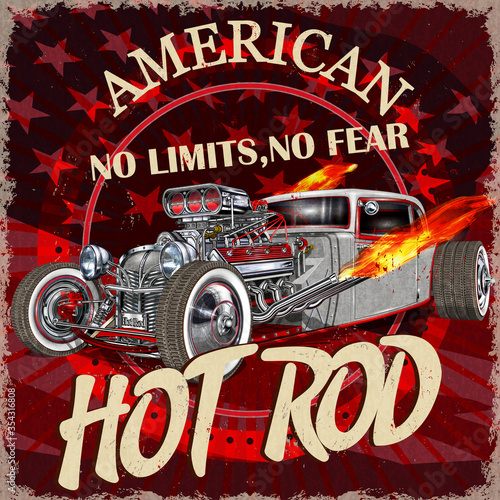 Vintage American Hot Rod poster.