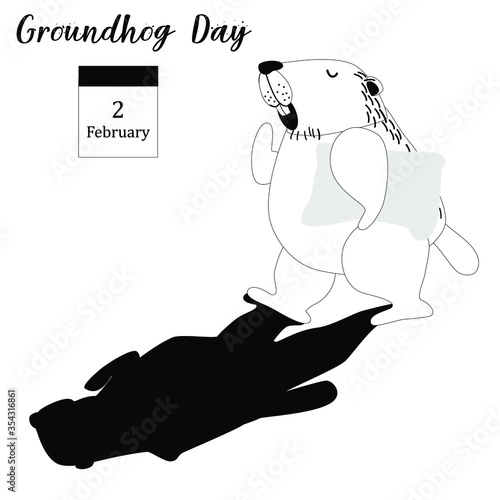 Illustration of  the Word Groundhog Day