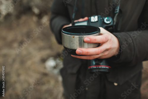 delicious aromatic coffee  in a cup  beans  natural  ground