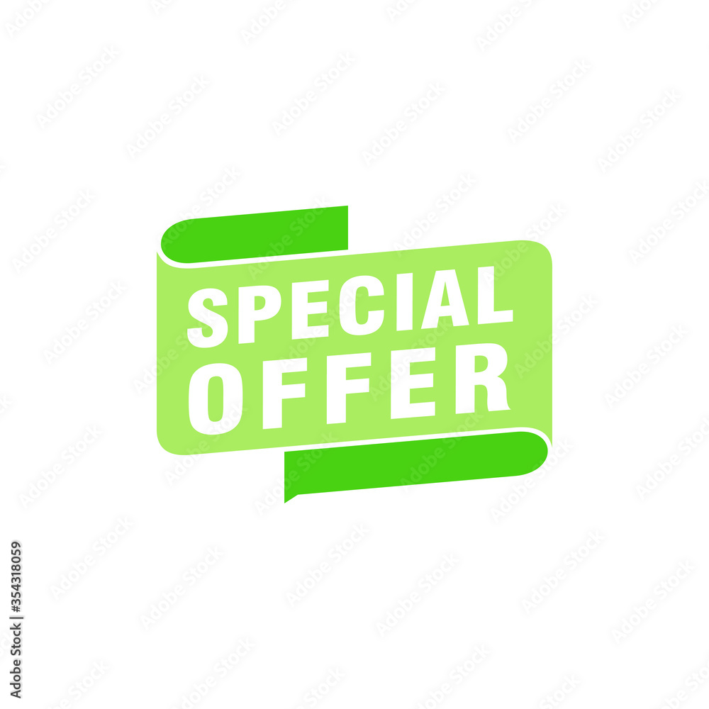 Fototapeta premium Special offer vector ribbon design template. Banner sale tag. Market special offer discount label