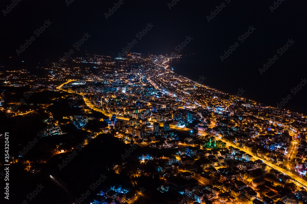 Cityscape downtown at night Hadim, Konya, Turkey
