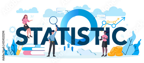 Statistician and statistic typographic header concept. Specialist