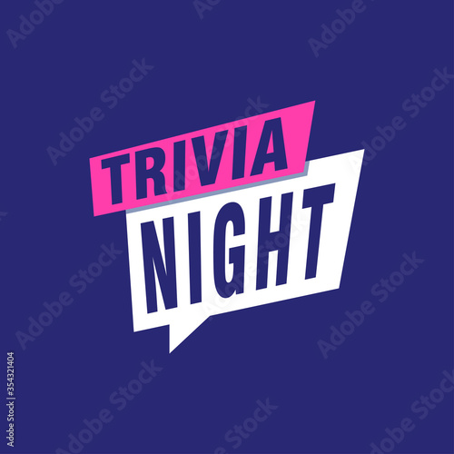Trivia Night labels banners vector ribbon design template. Banner sale tag. Market special offer discount label