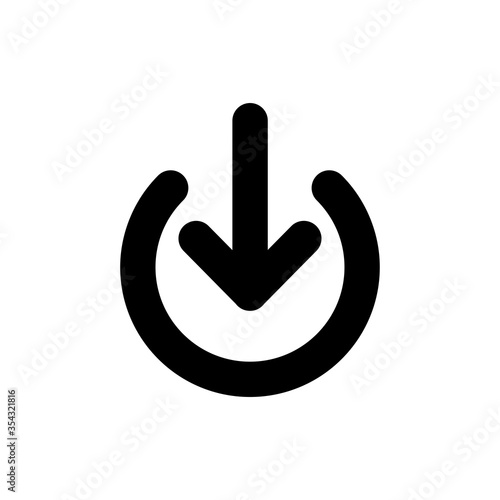 Upload download glyph icon design. Technology file mark vector illustration.