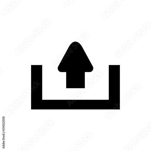 Upload download glyph icon design. Technology file mark vector illustration.