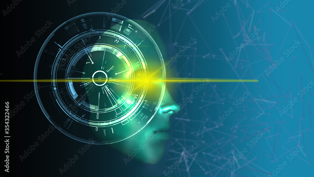Fototapeta premium Abstract Human AI and global business concept. 3D Rendering