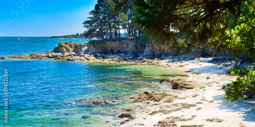 beach in fouesnant beg-meil in brittany france