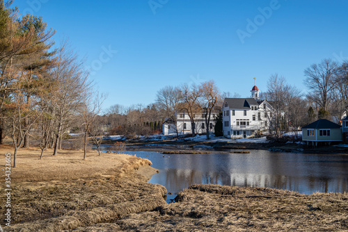 View of the small village of Kennebunkport, Maine, USA