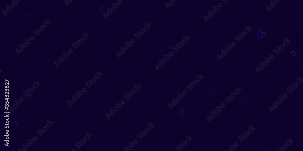 Light Purple vector backdrop with sweet hearts. Light Purple vector backdrop with sweet hearts.
