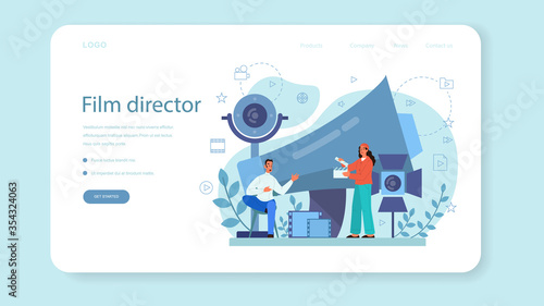 Film director web banner or landing page. Idea of creative