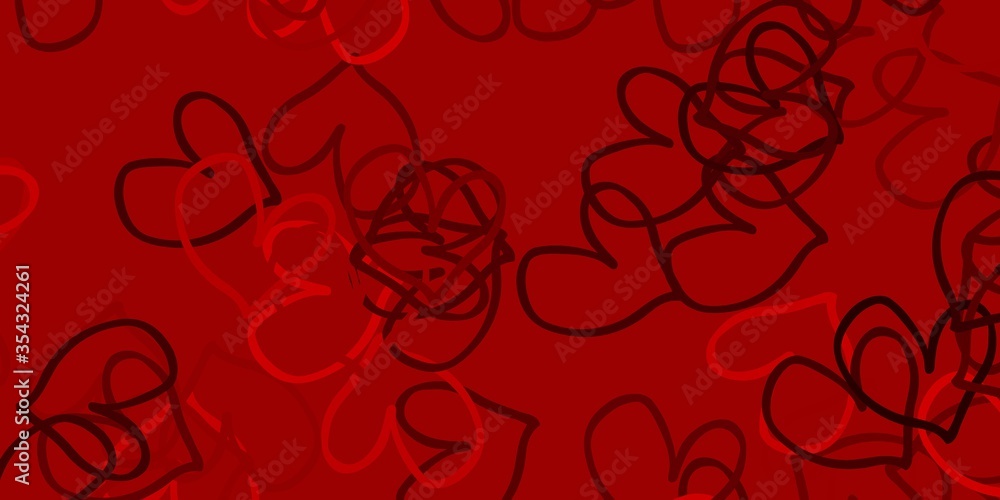Light Orange vector backdrop with sweet hearts. Light Orange vector backdrop with sweet hearts.