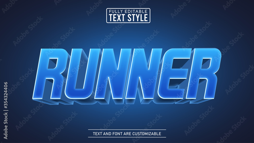 3D Blue Runner Editable Text Effect 3D Blue Runner Editable Text Effect