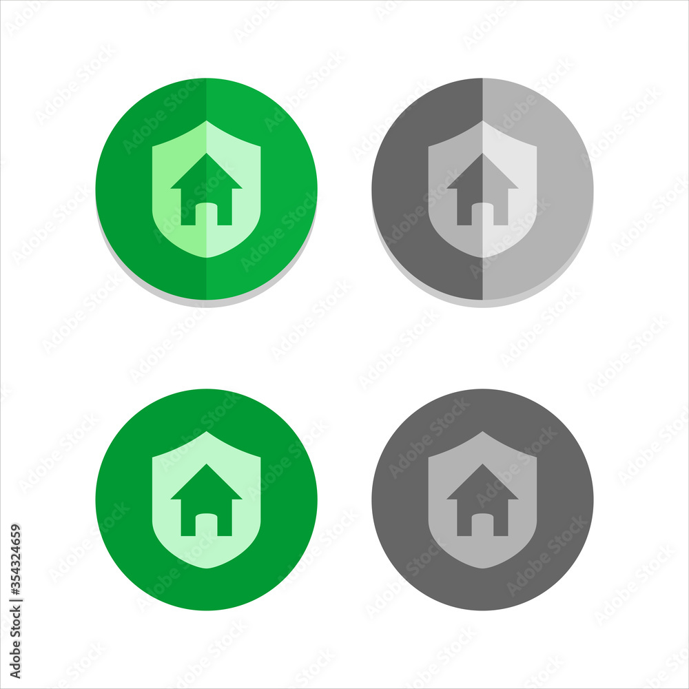Safe home icon, volumetric and flat, green and gray
Safe home icon, volumetric and flat, green and gray