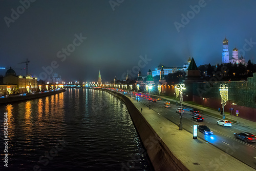 Photography moscow kremlin night view