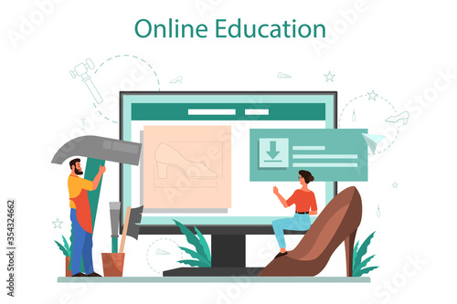 Shoemaker online service or platform. Male and female character