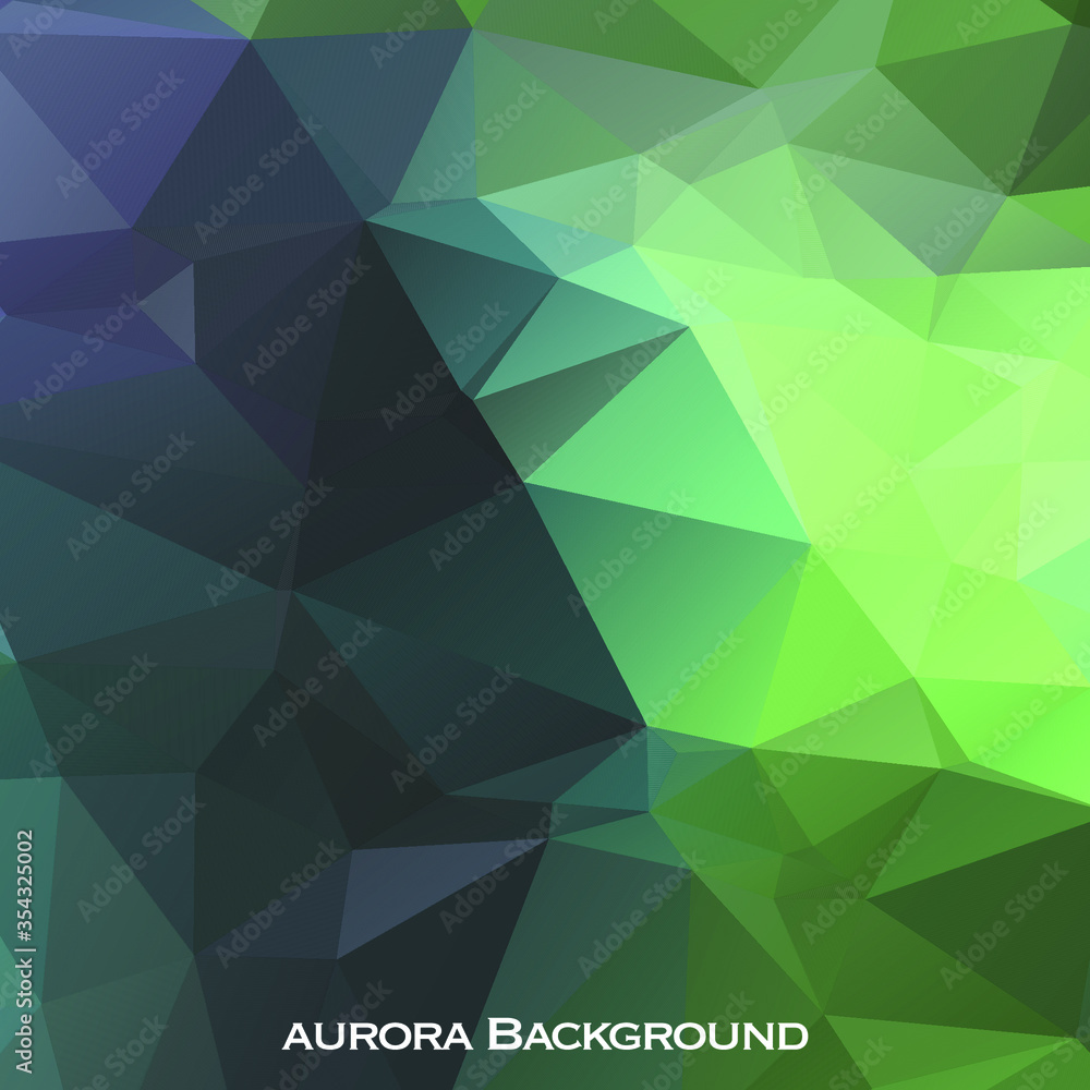 Fototapeta premium Modern Polygonal shapes background, low poly triangles mosaic, Triangular aurora backdrop, vector design wallpaper. High technology concept.