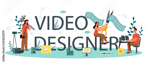 Motion or video designer typographic header concept. Artist create