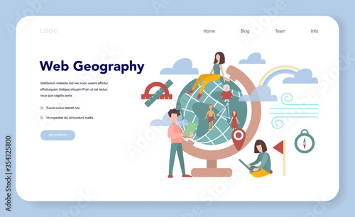 Web geography concept web banner or landing page.