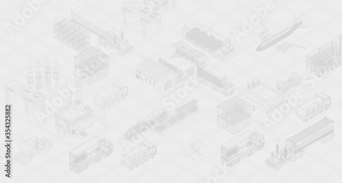 Light draft of various transport for delivery system showing global service