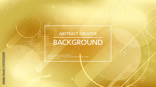 Graphic design of golden shiny background with bright simple abstractions