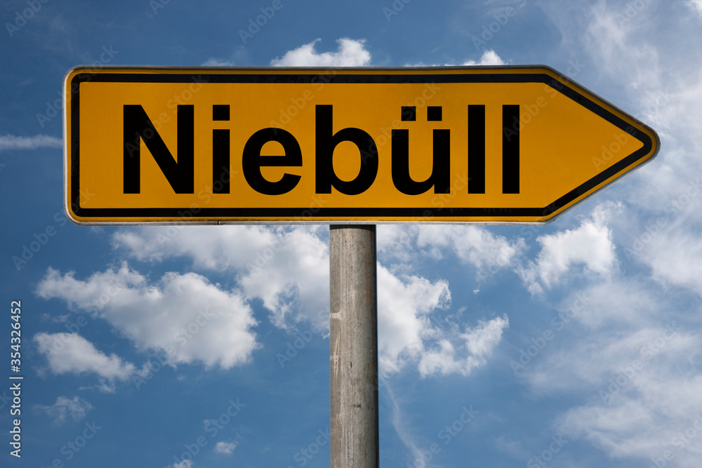 Fototapeta premium Wegweiser Niebüll