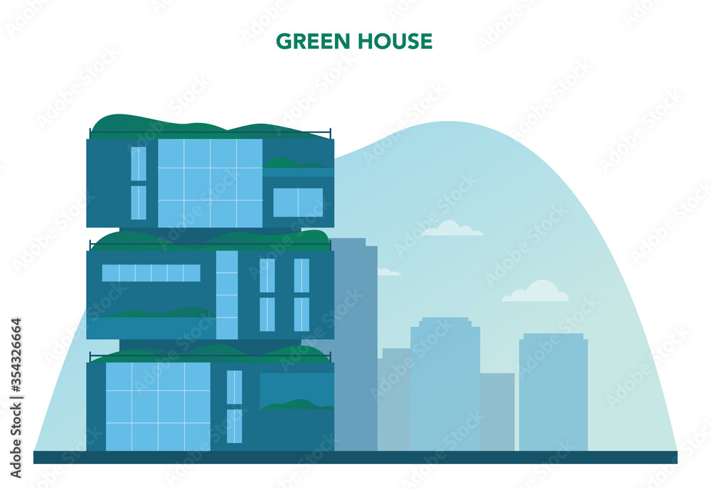 Ecology concept. Eco-friendly house building with vertical forest Ecology concept. Eco-friendly house building with vertical forest