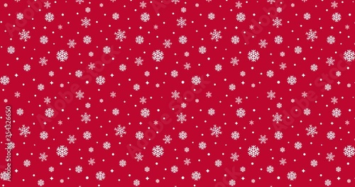 Snowflakes seamless pattern, snow background. Loop animation 4K