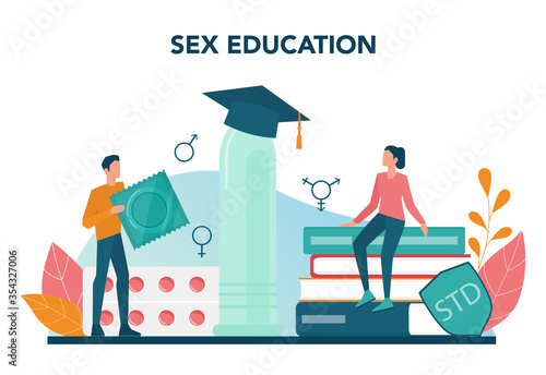 Sexual education concept. Sexual health lesson for young people.