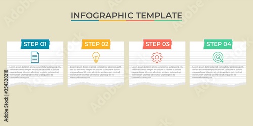 Presentation business infographic template with 4 options. Vector illustration.
