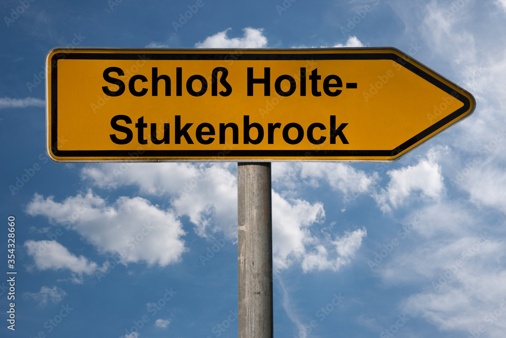 Fototapeta premium Wegweiser Schloß Holte-Stukenbrock