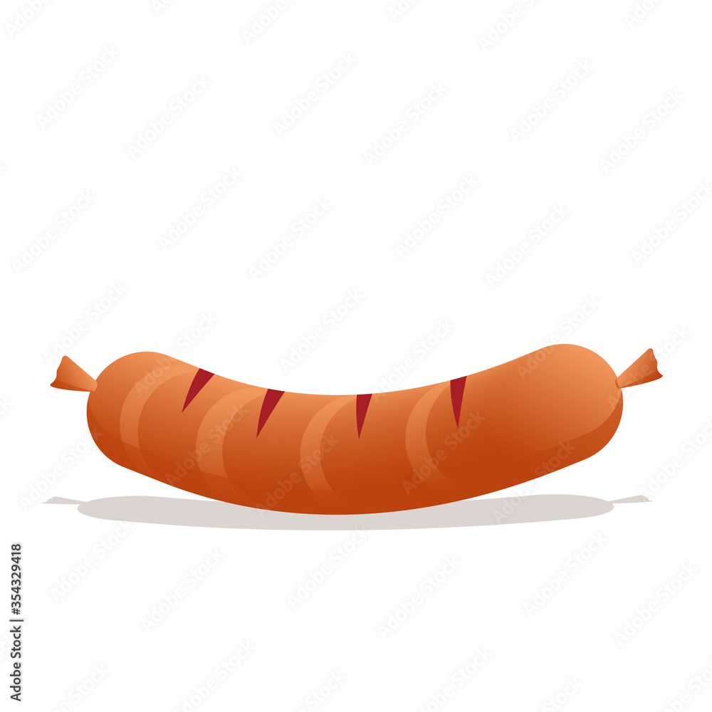 Vector illustration of a sausage. Isolated on a white background Vector illustration of a sausage. Isolated on a white background