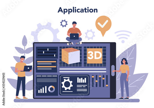 3D Printing technology online service or platform. 3D printer