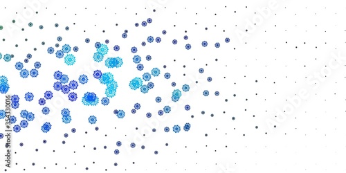 Light Blue, Green vector pattern with colored snowflakes.