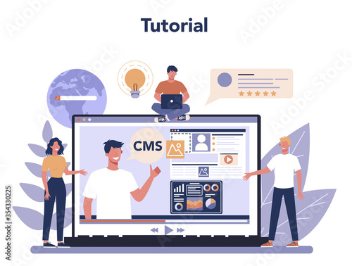 Content management concept. Idea of digital strategy and content